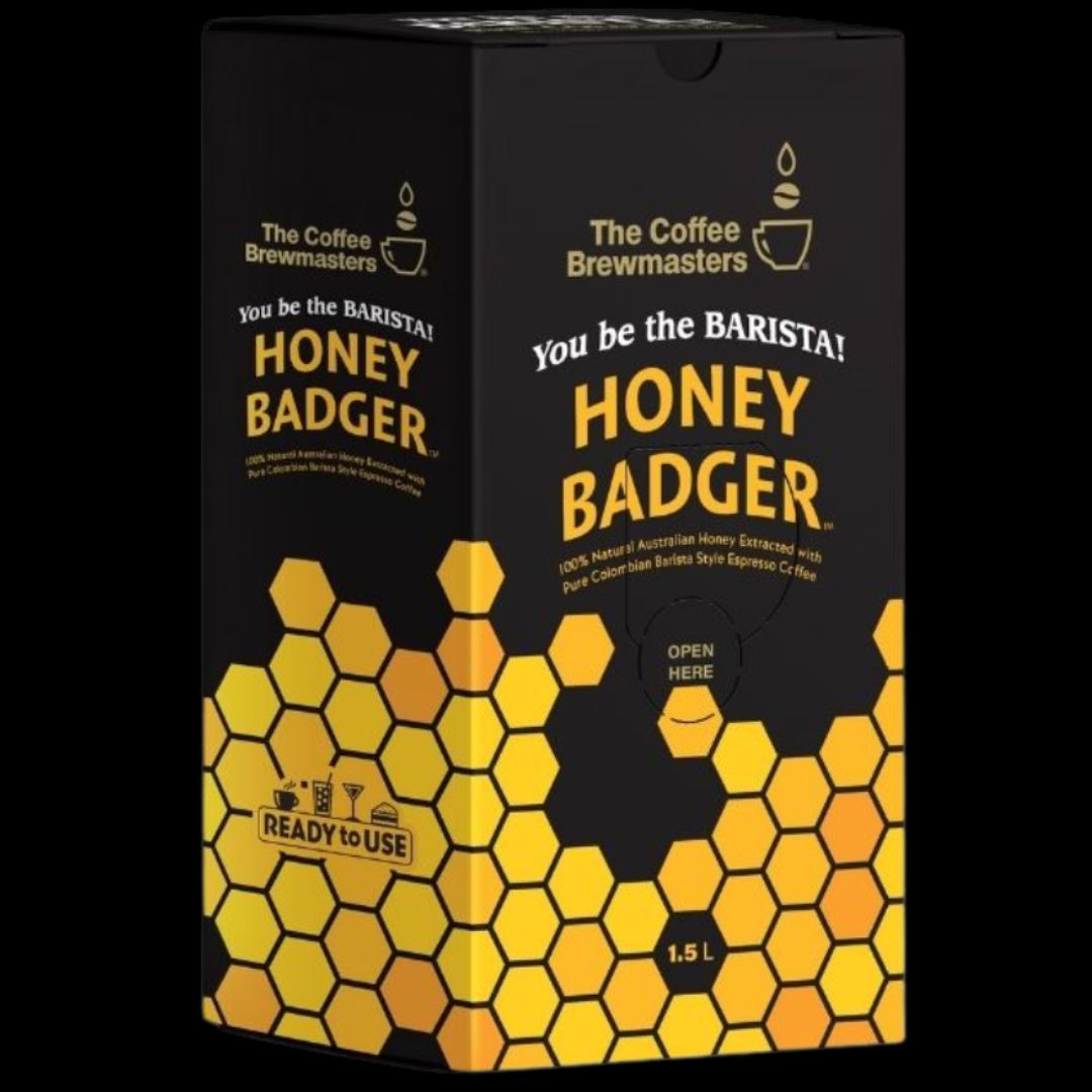 honey badger espresso coffee shots with extracted honey