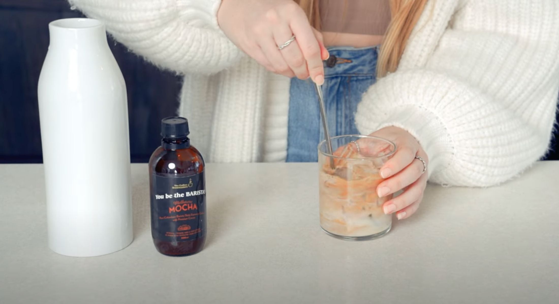 Load video: Make an easy iced latte with The melbourne mocha espresso coffee